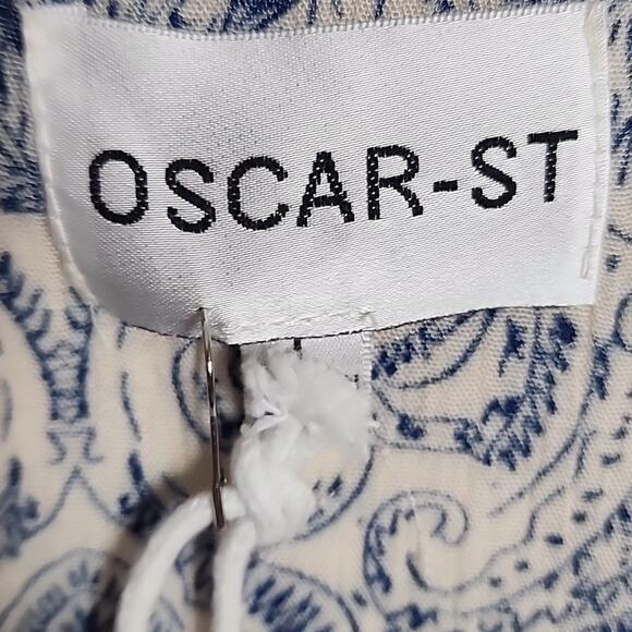 Oscar St Bohemian Style Corset Front Top, Lace Trimmed Sleeves, NWT, Large - Picture 3 of 9